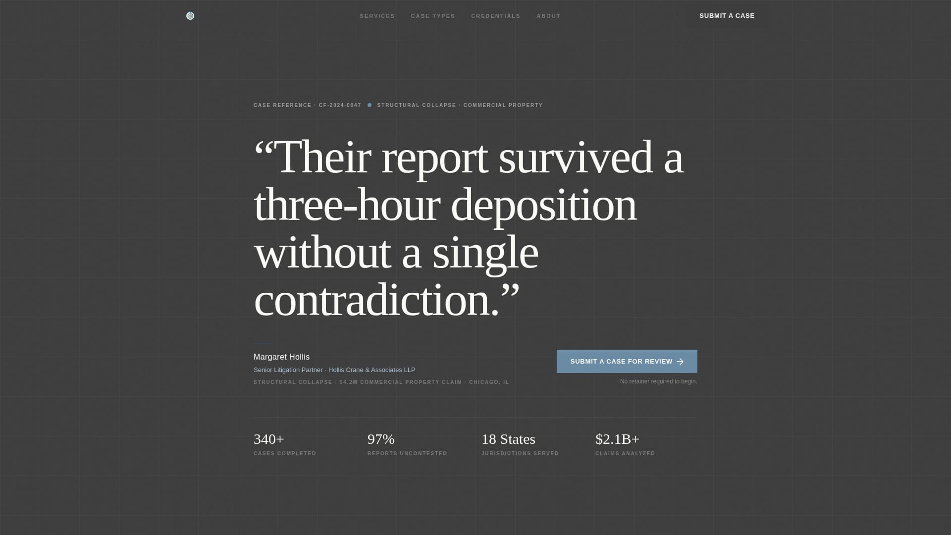 Verdict - Authoritative Forensic Landing Page Template
