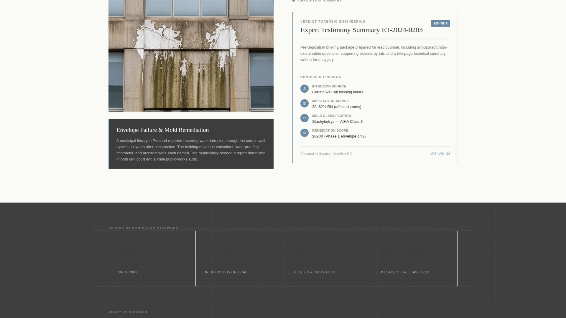 Verdict - Authoritative Forensic Landing Page Template