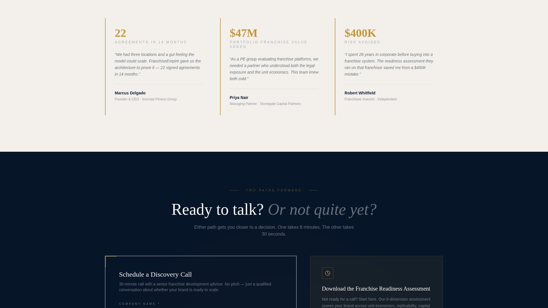Franchise Consulting FAQ Website Template