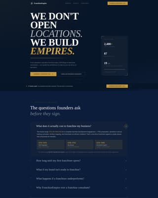 Franchise Consulting FAQ Website Template