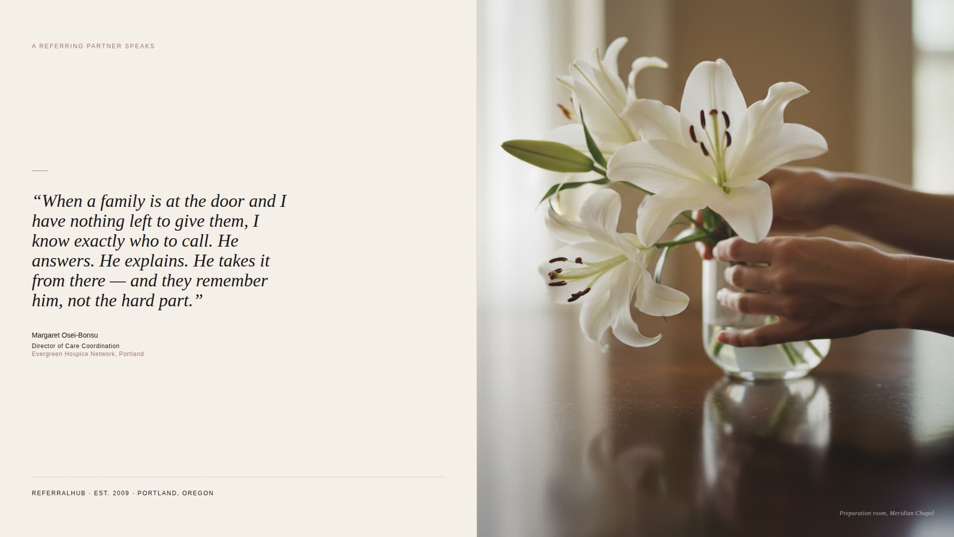Funeral Director FAQ Website Template