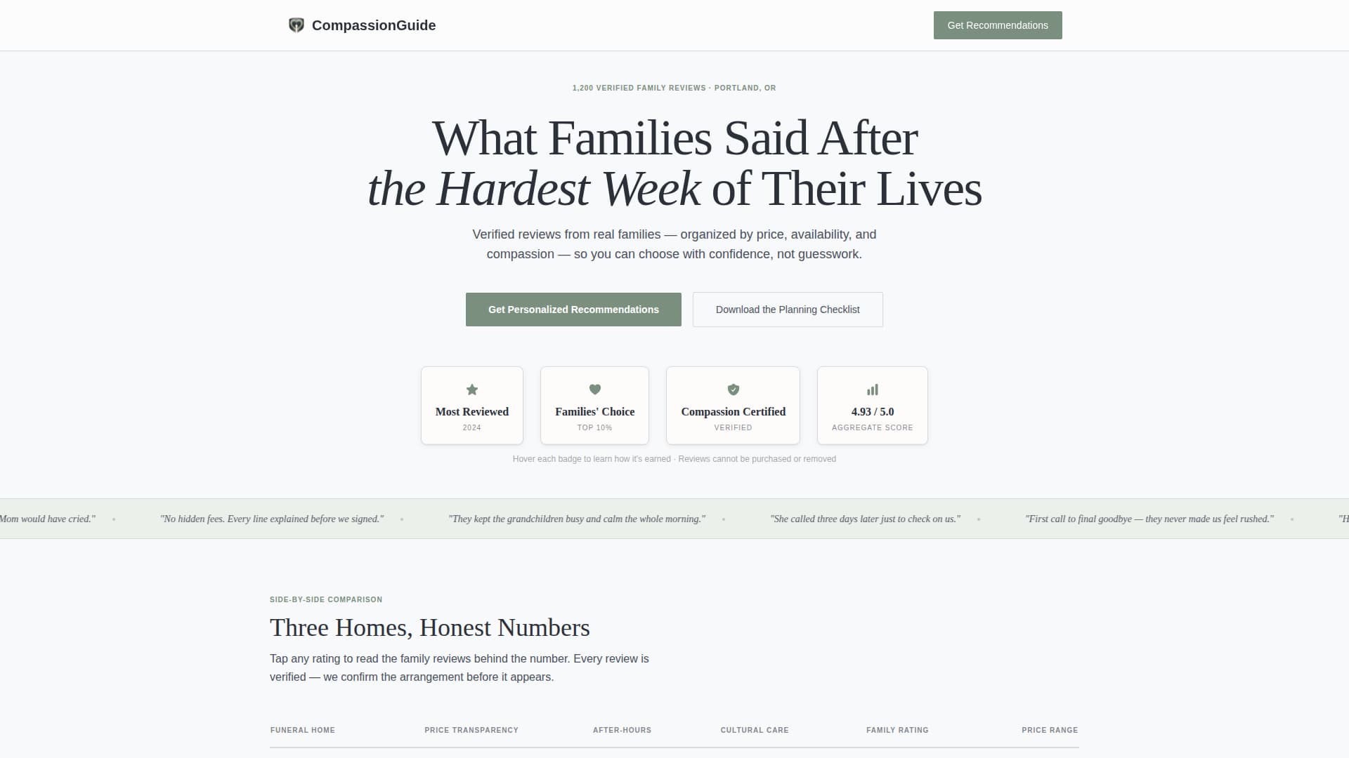 Funeral Director Reviews Website Template