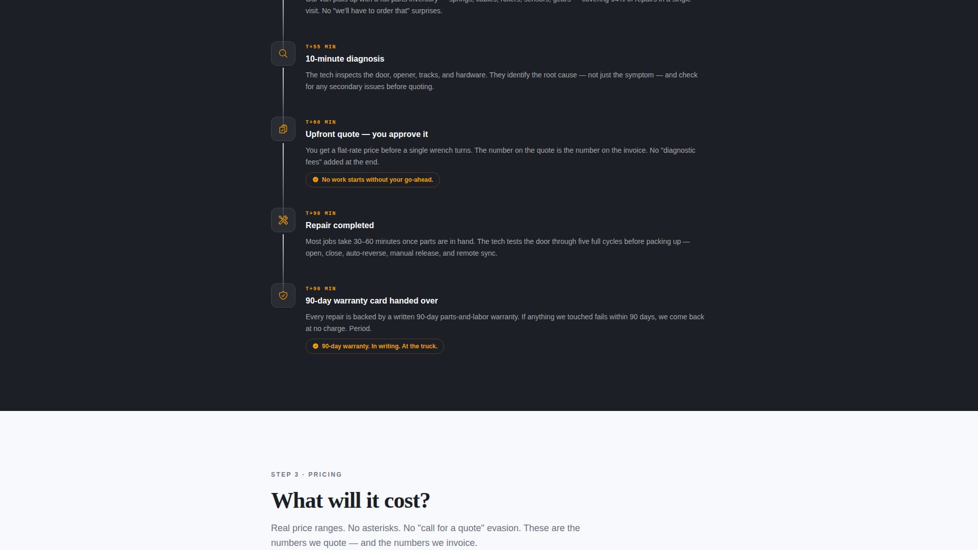 Garage Door Repair Marketing Booking Website Template