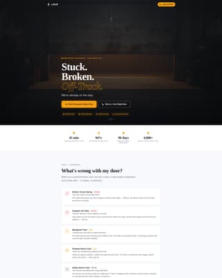 Garage Door Repair Marketing Booking Website Template