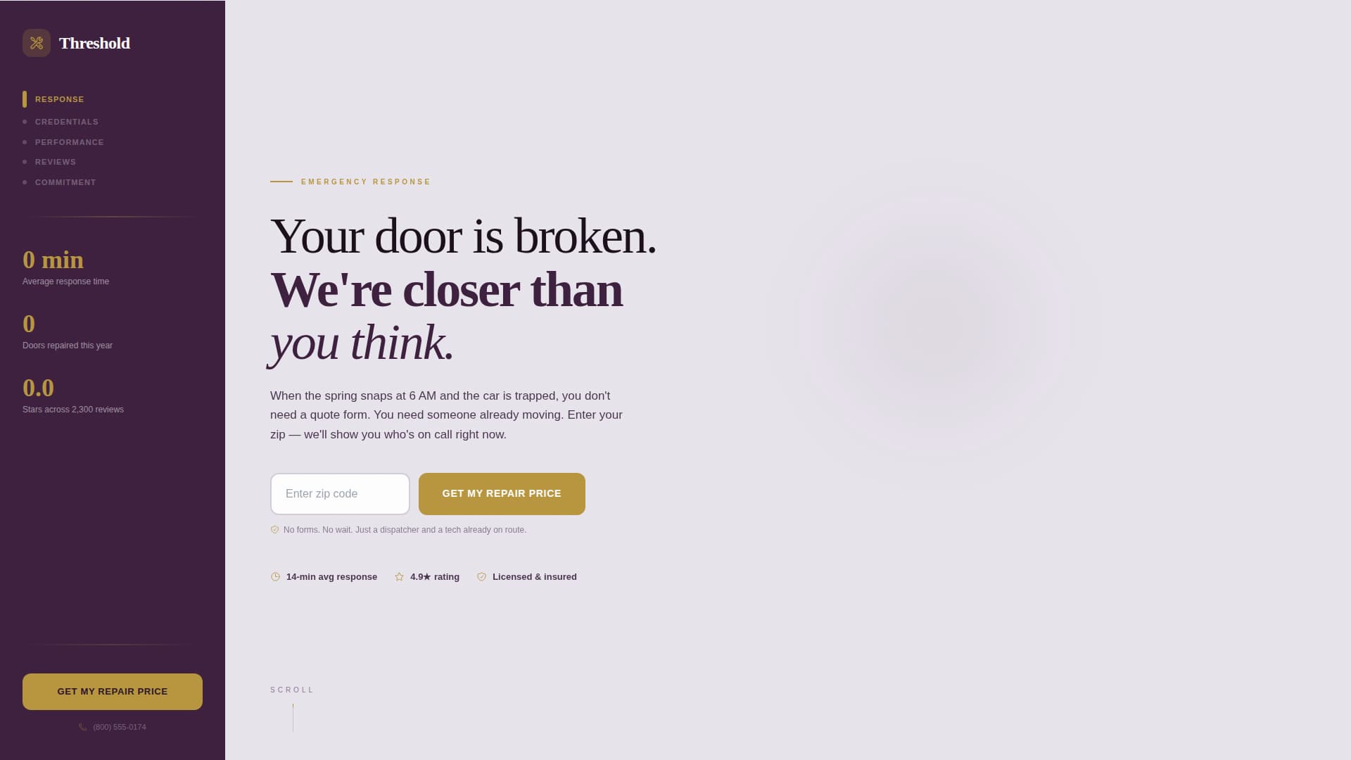 Garage Door Repair Marketing Professional Website Template