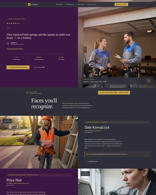 Garage Door Repair Marketing Specialist Reviews Website Template