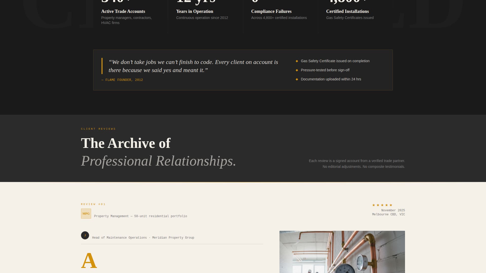 Gas Fitter Business Reviews Website Template