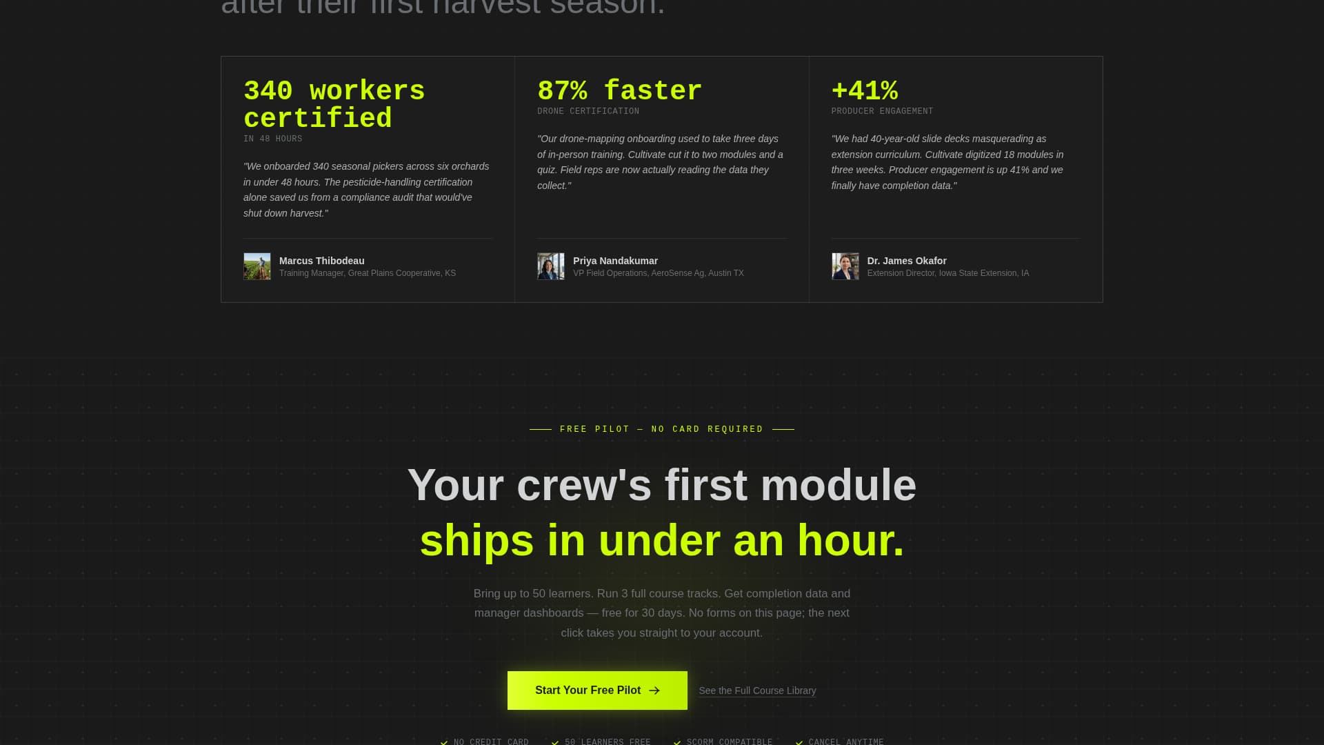 Cultivate - Dynamic Agri Learning Landing Page Template