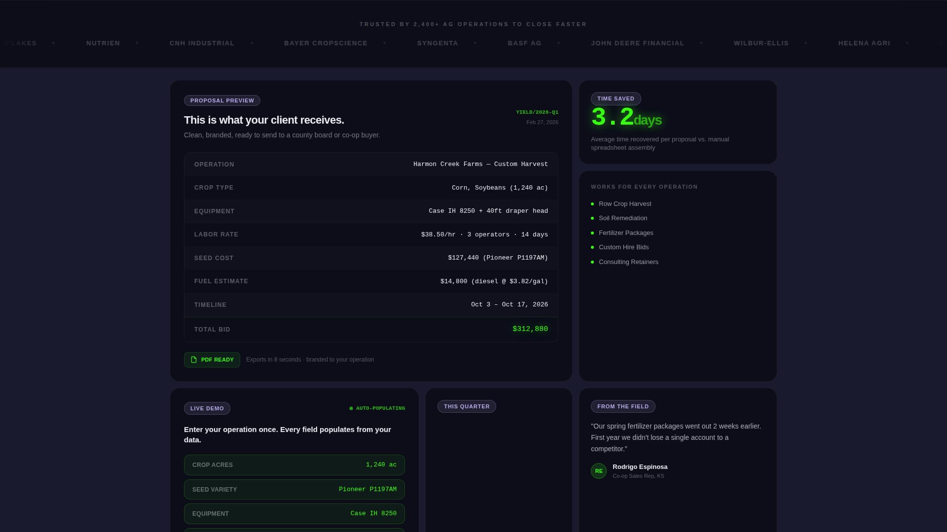 Yield - Instant Agriculture Landing Page Template
