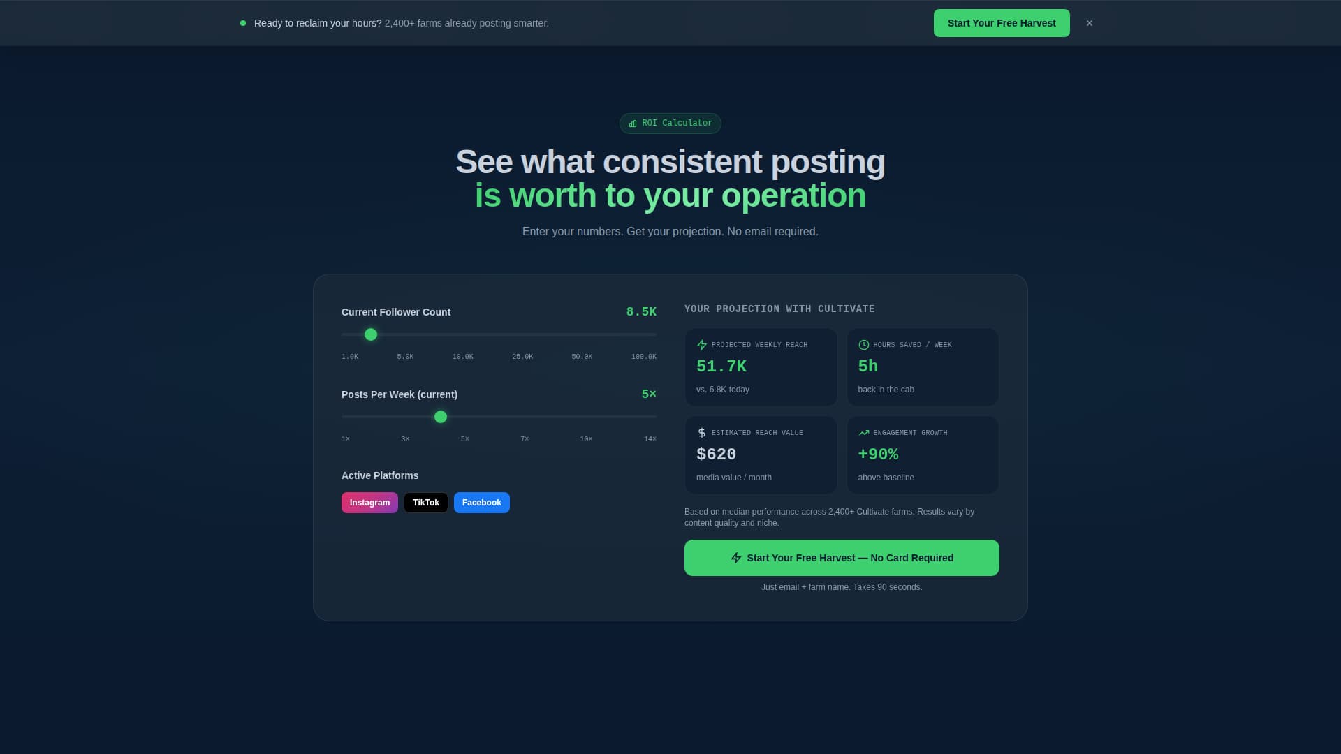 Agriculture Software Cost Calculator Website Template