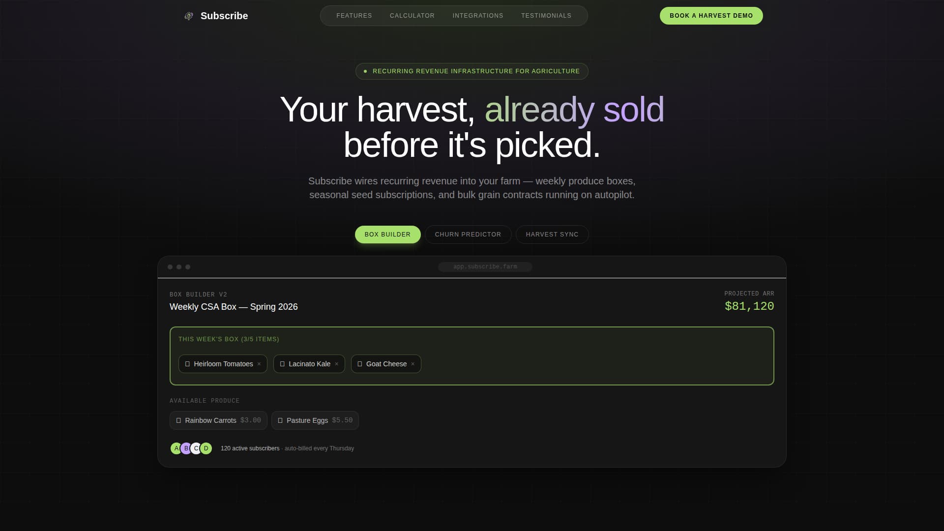 Subscribe - Powerful Agriculture Landing Page Template