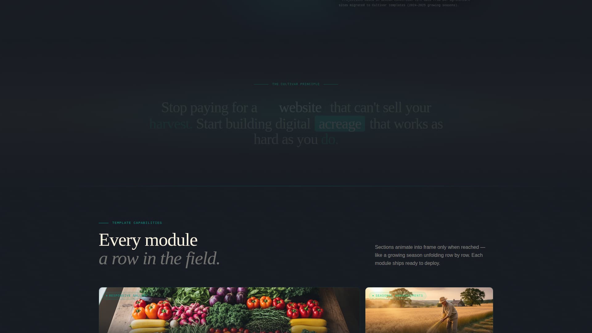 Agriculture Digital Presence Specialist Cost Calculator Website Template