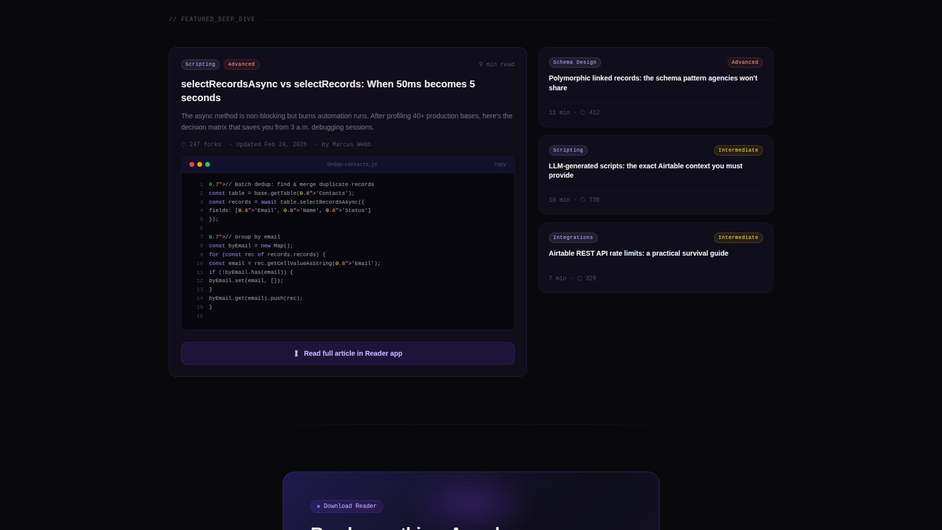 Basecamp - Powerful Airtable Developer Landing Page Template