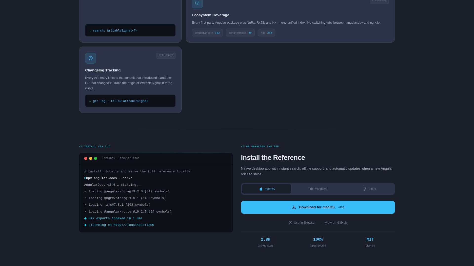 Angular - Powerful API Reference Landing Page Template