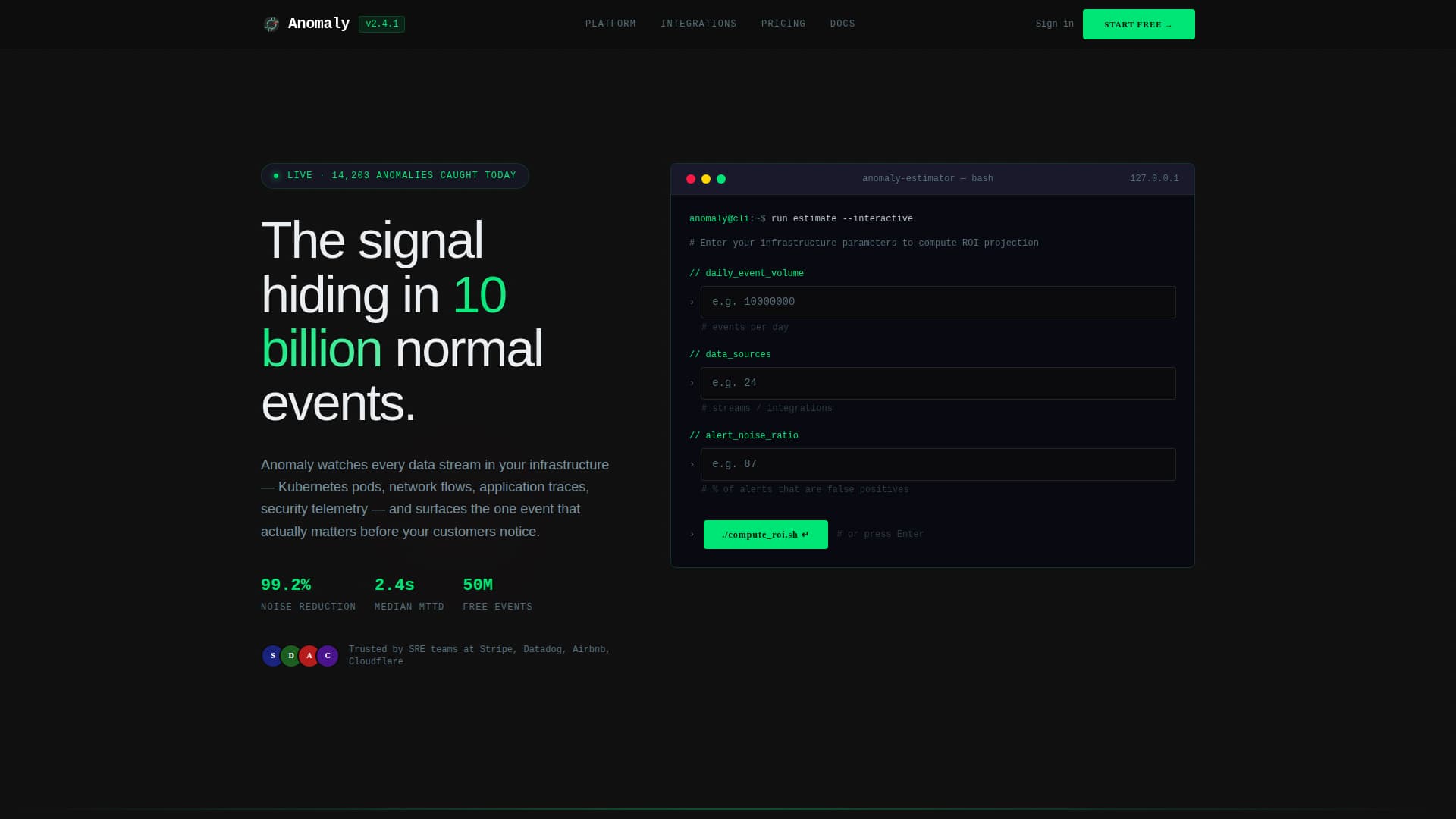 Anomaly - Intelligent Detection Landing Page Template