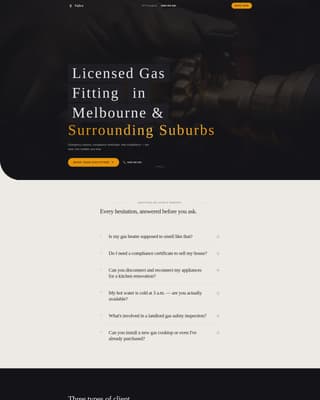 Gas Fitter Business Specialist Booking Website Template