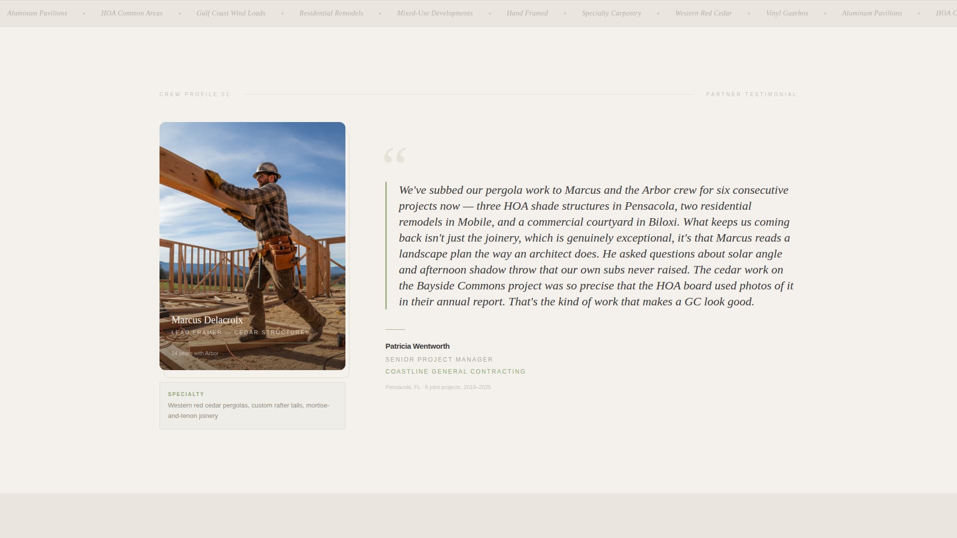 Arbor — Reliable Outdoor Contractor Landing Page Template