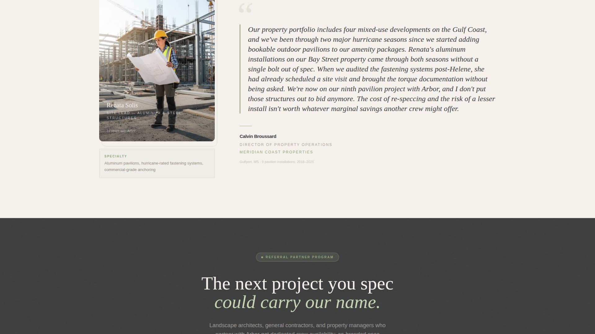 Arbor — Reliable Outdoor Contractor Landing Page Template