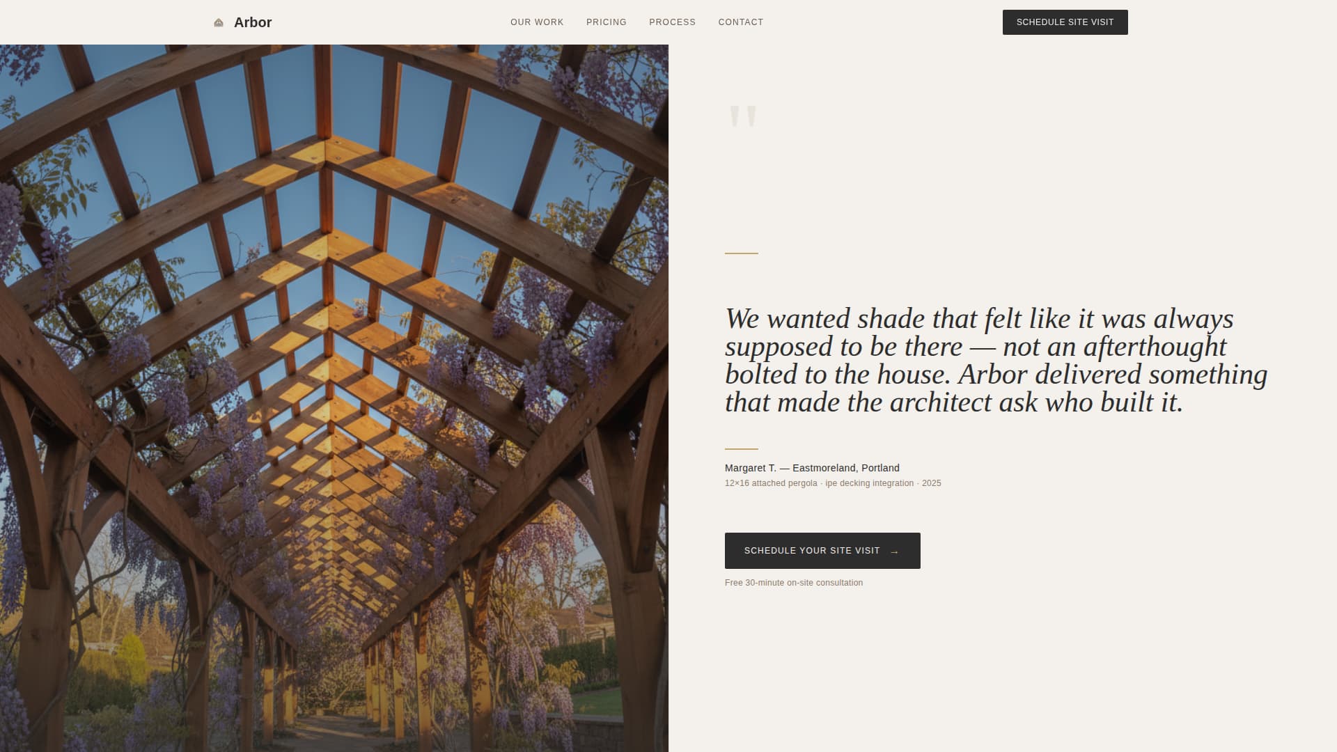 Arbor - Elegant Pergola Landing Page Template