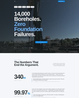 Bore - Proven Geotechnical Landing Page Template