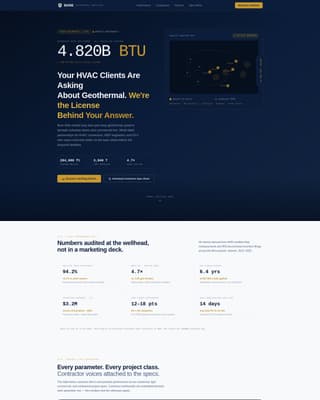 Bore — Certified Geothermal Engineer Landing Page Template