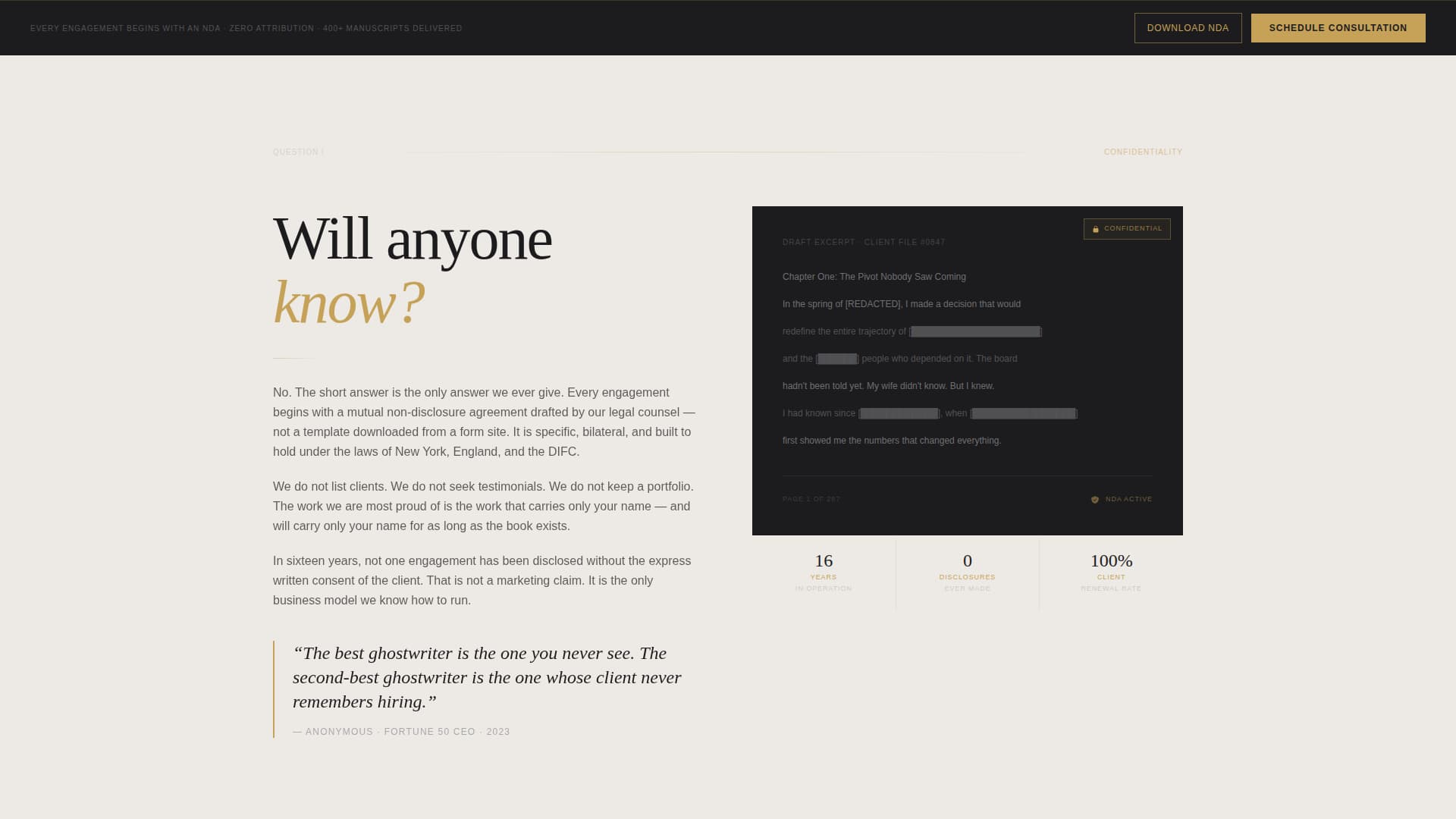 Ghostwrite - Confidential Ghostwriting Landing Page Template