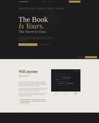 Ghostwrite - Confidential Ghostwriting Landing Page Template