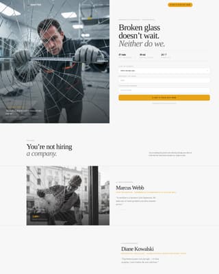 Shatter - Emergency Glassrepair Landing Page Template