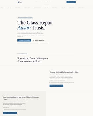Glass Repair Marketing Specialist Professional Website Template
