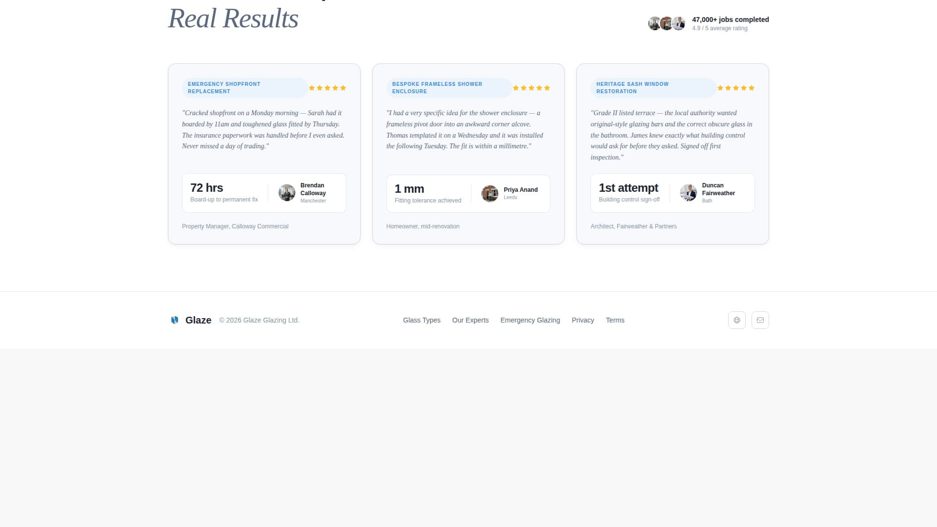 Glazier Professional Website Template