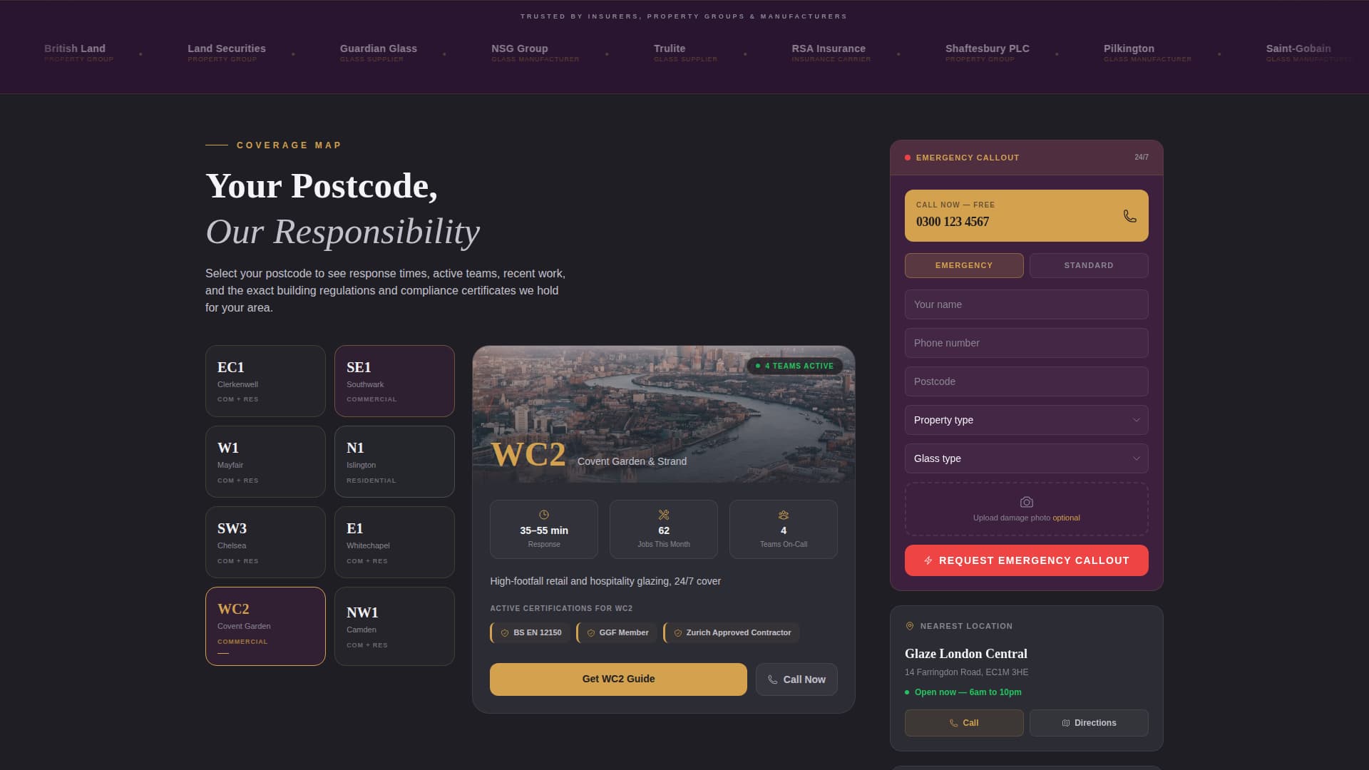 Glaze - Certified Glazier Landing Page Template