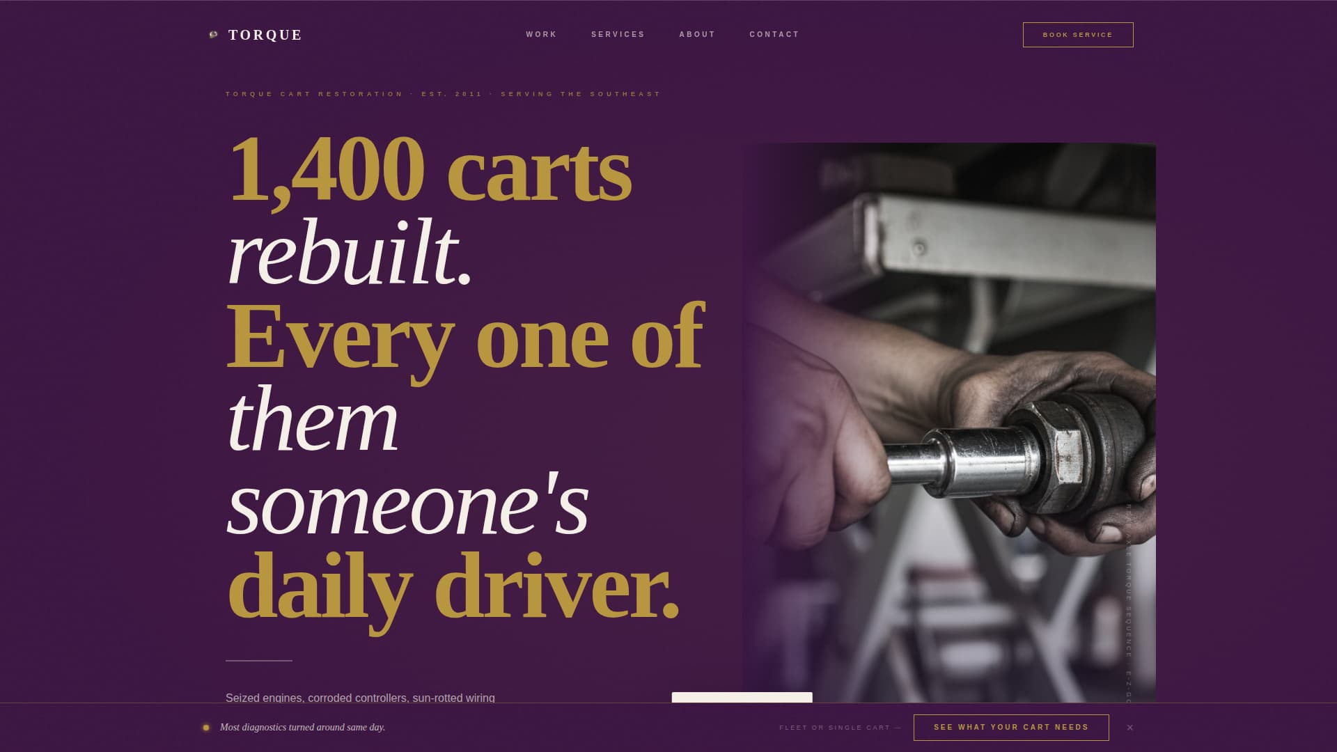 Torque - Editorial Golfcartmechanic Landing Page Template