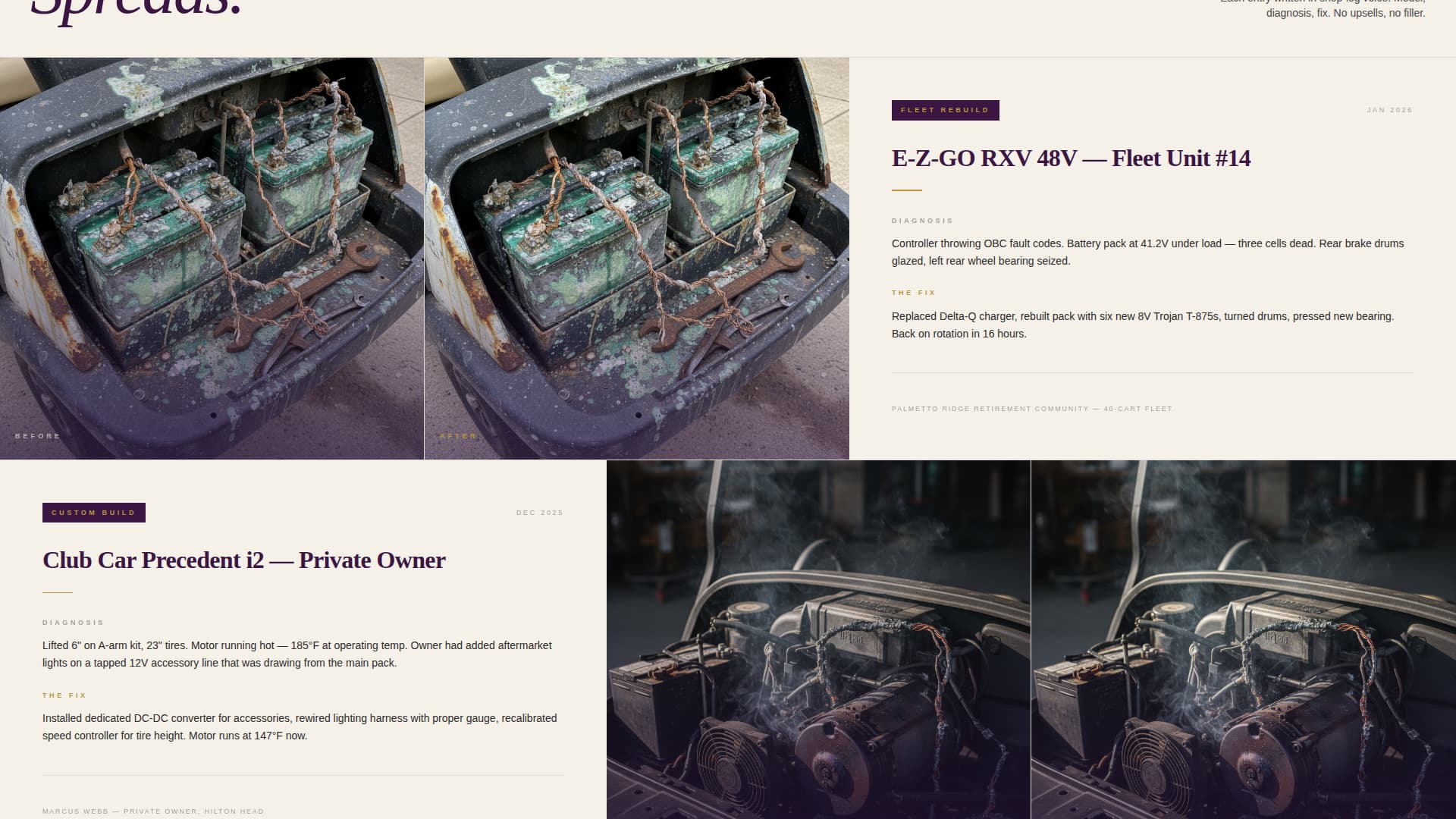 Torque - Editorial Golfcartmechanic Landing Page Template