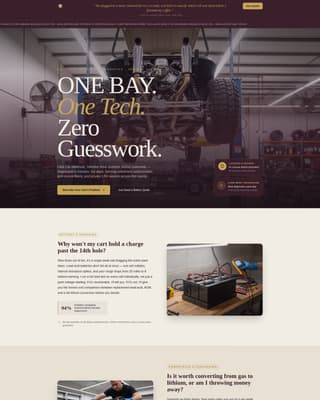 Golf Cart Mechanic Business FAQ Website Template