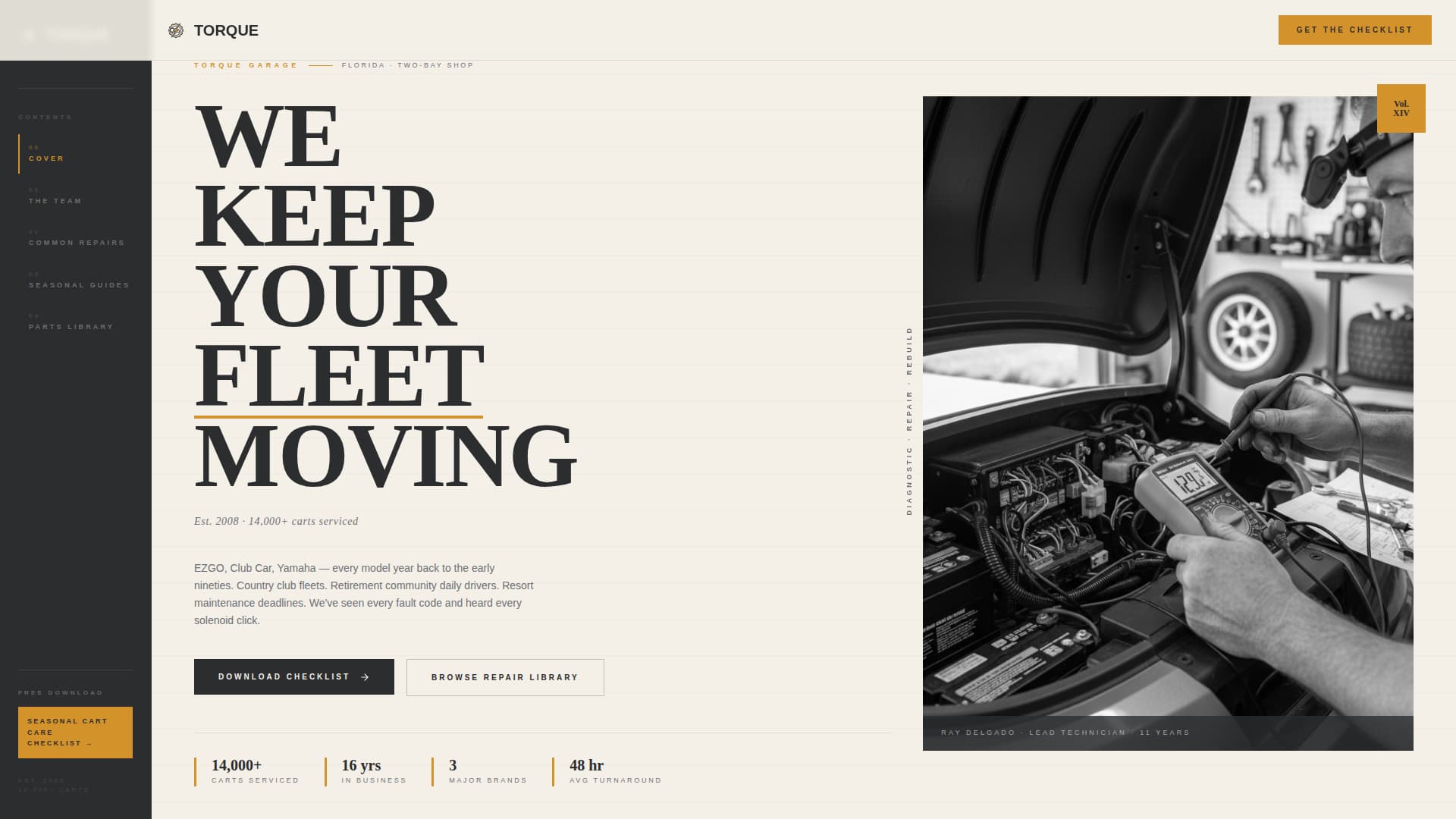 Torque - Authoritative Golfcartmechanic Landing Page Template