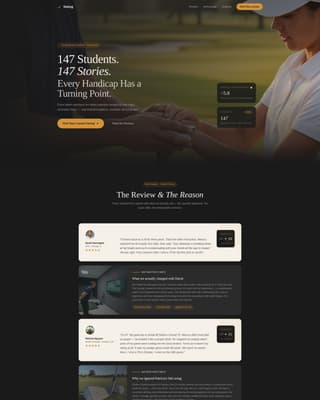 Swing - Elite Golfinstructor Landing Page Template