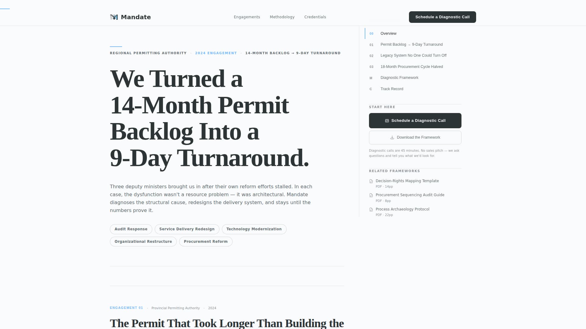 Mandate — Certified Civic Advisor Landing Page Template