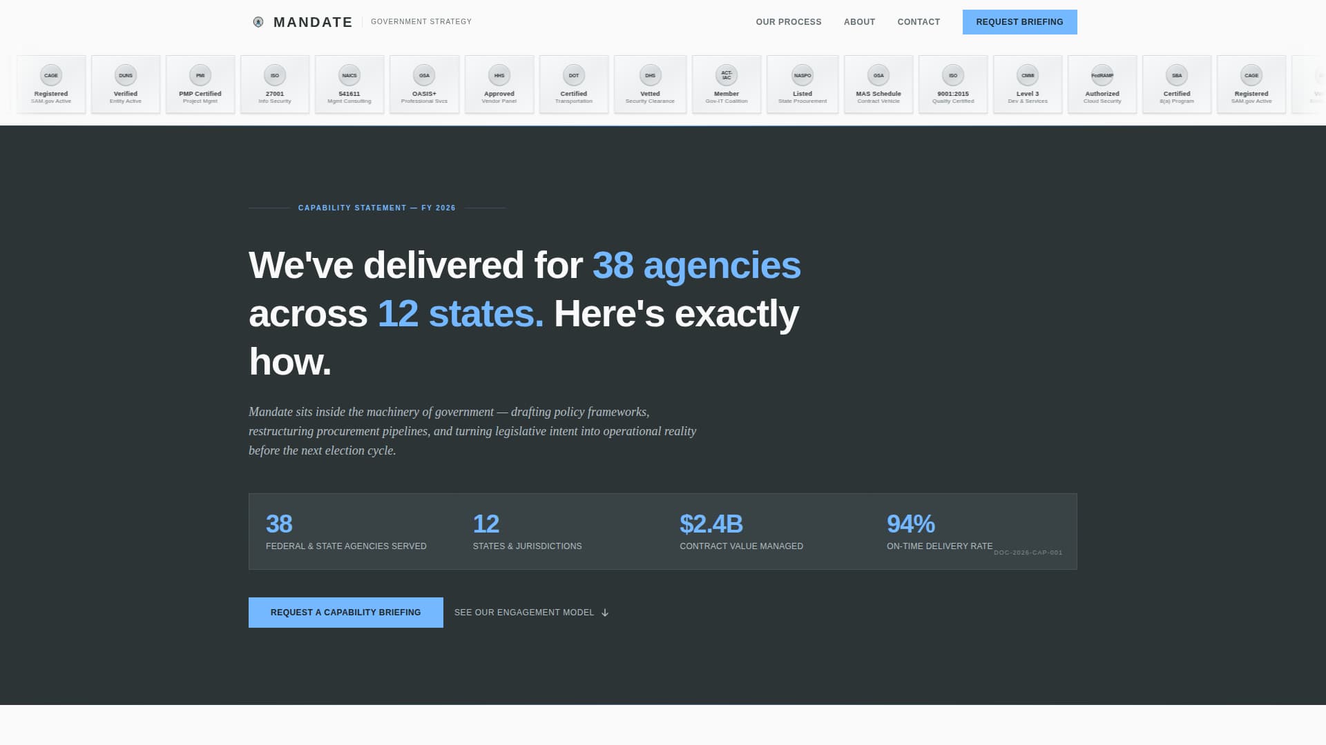 Mandate — Expert Government Affairs Landing Page Template
