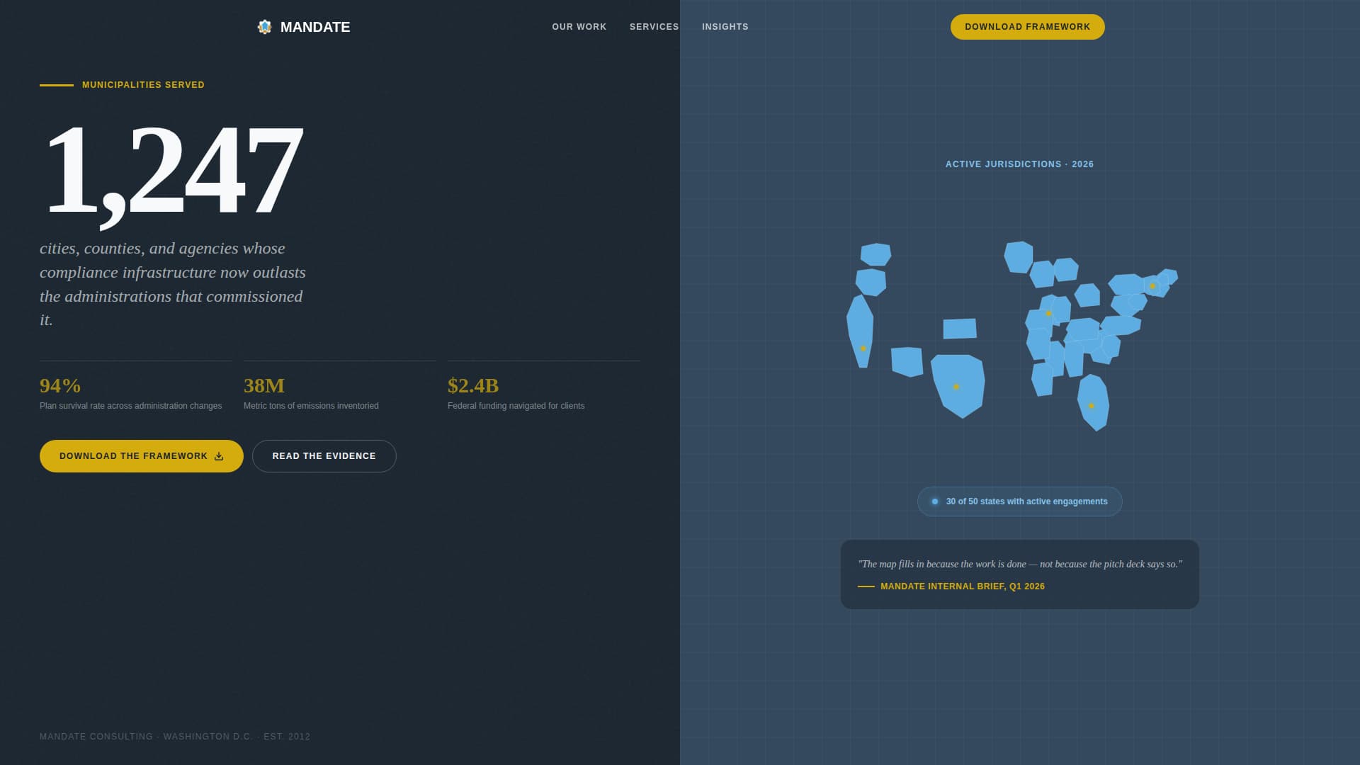 Mandate - Authoritative Governmentsustainability Landing Page Template