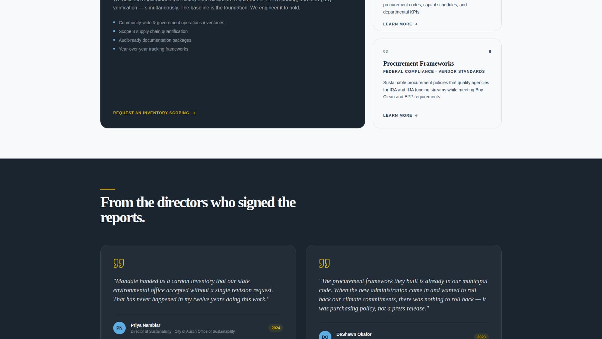 Mandate - Authoritative Governmentsustainability Landing Page Template