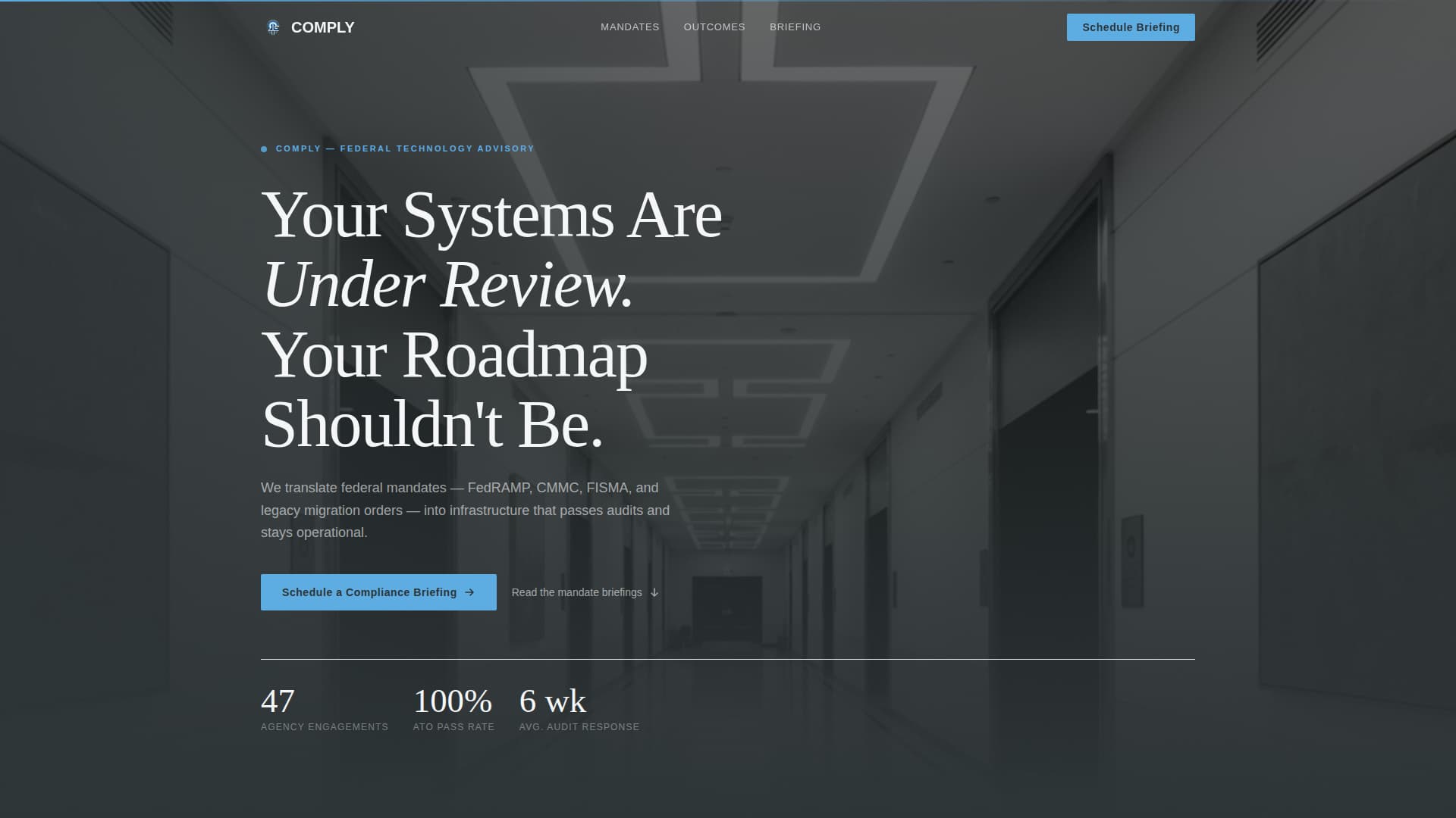 Comply — Certified Government Agency Landing Page Template