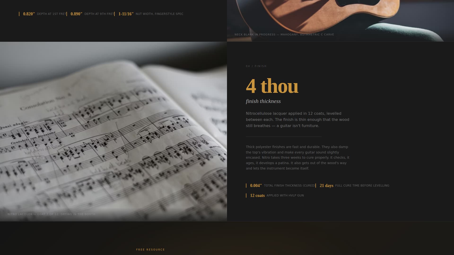 Fret - Precision Luthier Landing Page Template