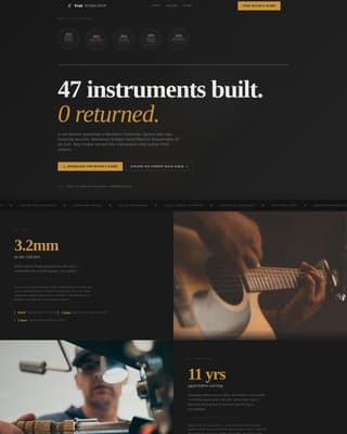Fret - Precision Luthier Landing Page Template