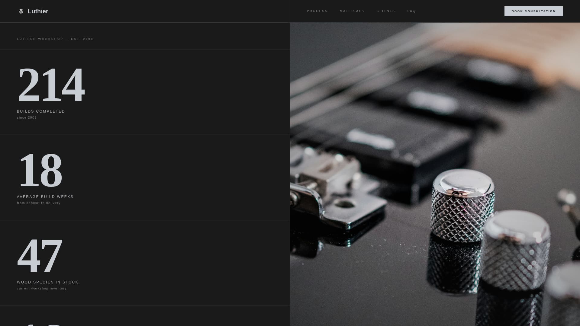 Luthier — Expert Instrument Maker Landing Page Template