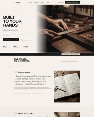 Luthier - Precision Craftsman Landing Page Template
