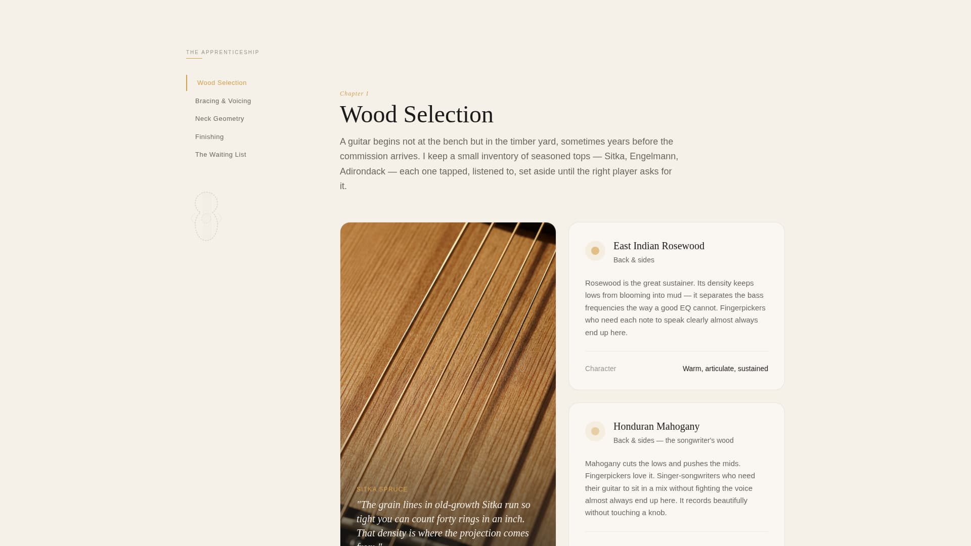 Luthier - Artisan Guitarbuilder Landing Page Template