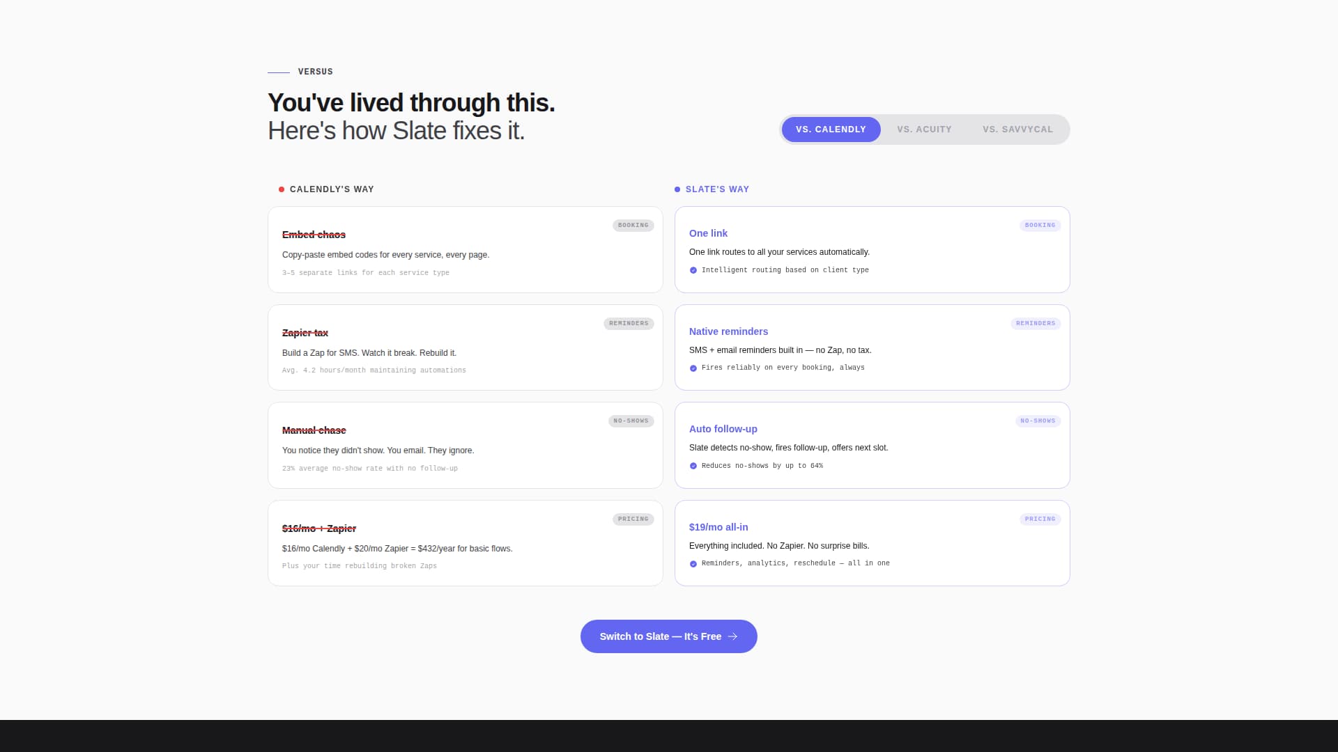 Slate - Intelligent Scheduling Landing Page Template