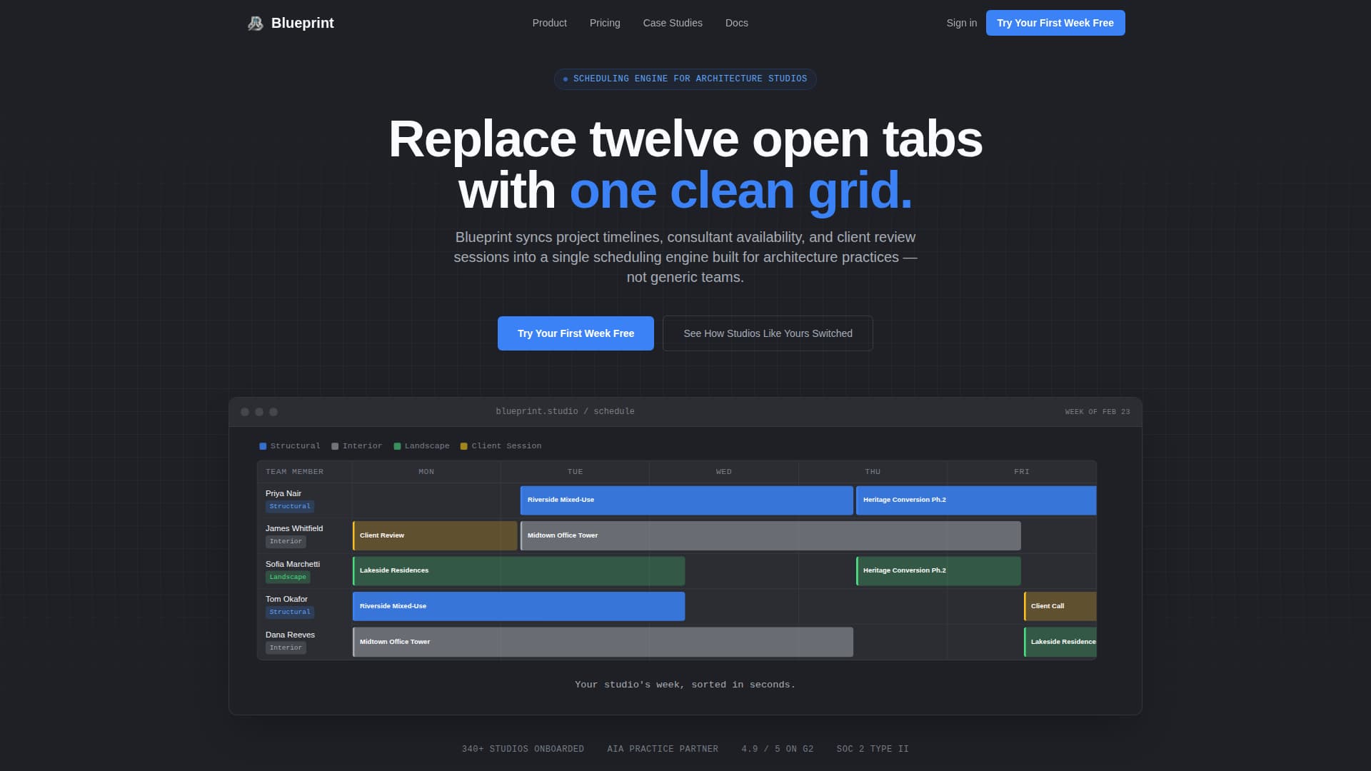 Blueprint - Precision Architecture Landing Page Template