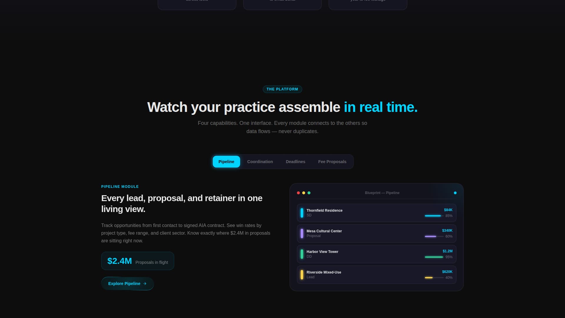 Blueprint - Powerful Architecture CRM Landing Page Template