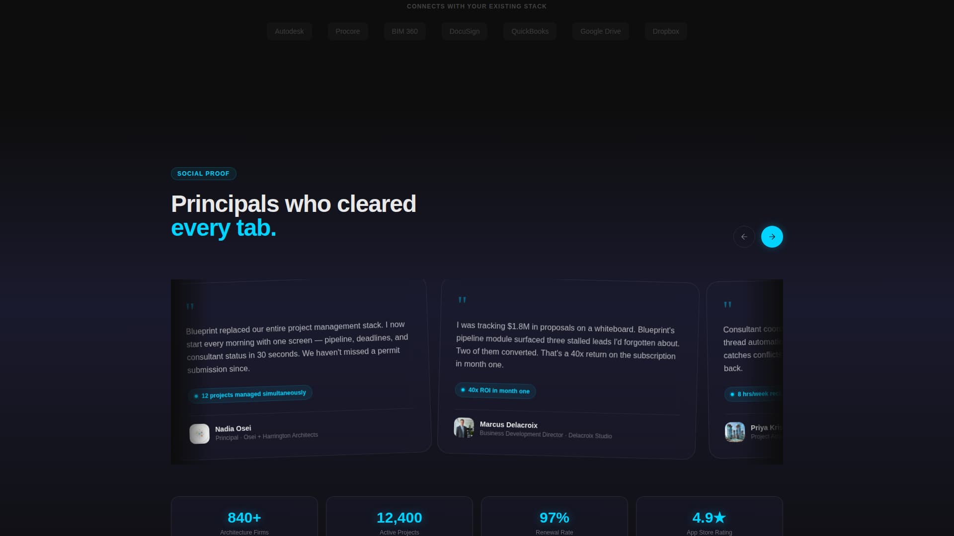 Blueprint - Powerful Architecture CRM Landing Page Template